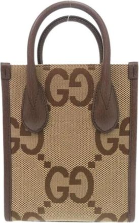 Gucci Pre-owned Tote Bags, female, Beige, Size: ONE SIZE Pre-owned GG Canvas Tote Bag
