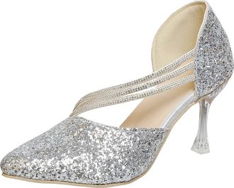 Generic Elegant Glimmering Sandals For Women Breathable Open Toe High Heel Bootie Slip On Roman Design Lightweight Comfort Sparkling Footwear 1920s Shoes Gold