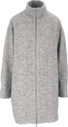 PESERICO Textured Knit Zip-Up Coat