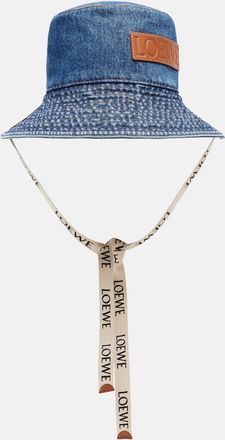 Loewe Paulas Ibiza logo denim bucket hat