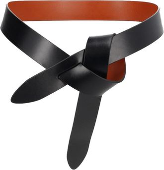 Isabel Marant Lecce Narrow Knot Closure Cow Leather Belt