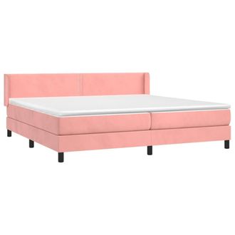 vidaXL Vidaxl - Giroletto A Molle Con Materasso Rosa 200x200 Cm In Velluto