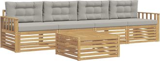 vidaXL Conjunto De Sof&aacute;s De Exterior 5 Uds. Blanco Y Gris Claro Vidaxl