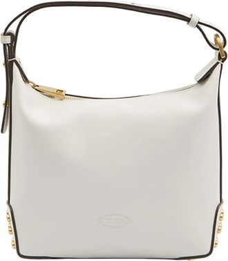 Tod's Studded Mini Schoudertas - Dames - Handtassen - Wit - ONE Size - Leer - Tassen