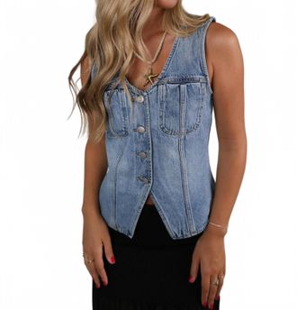 Pistola Denim Womens Gia Vest In Hazy