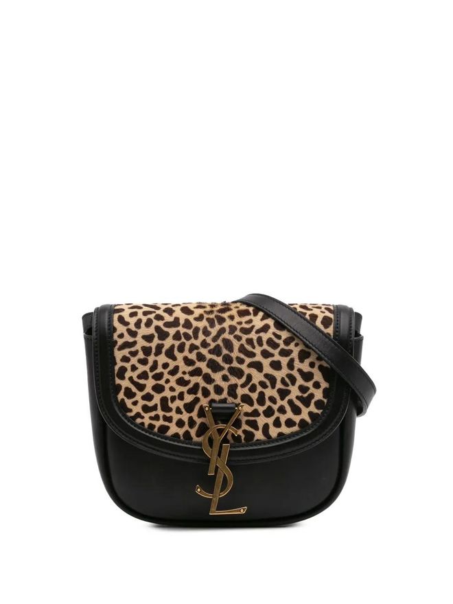 2020 Small Calfskin and Pony Hair Leopard Print Kaia crossbody bag - women - Calf Leather/Furs & Skins - One Size - Black