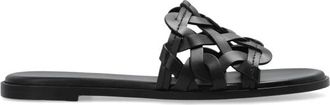 Gianvito Rossi Sliders, female, Black, Size: 9 1/2 US Leather slides Amalfi