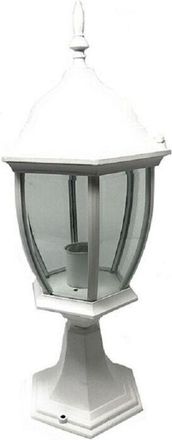 Trade Shop Trade Shop Traesio - Trade Shop - Lampione Da Giardino 48cm Lanterna In Vetro E27 Luce Da Esterno Alluminio Es45 - Blanco