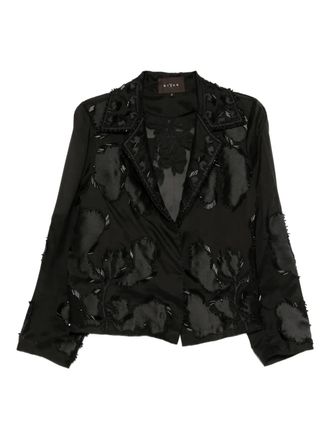 Biyan sequin embellishment jacket - women - Silk - S - Black