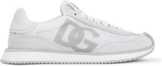 Dolce & Gabbana DG Logo Mesh and Suede Runner Sneakers - Dames - Sneakers - Wit - 40 EU - Su&egrave;de - Schoenen