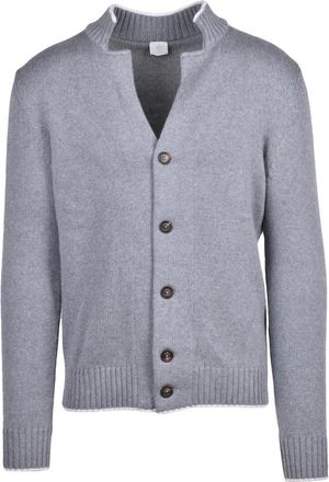 Eleventy Cardigan con bottoni - Heren - Vesten - Grijs - XL - Wol - Truien & Vesten