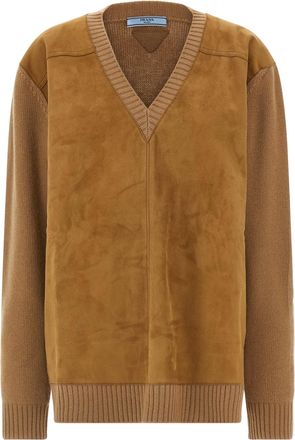Prada Brown Virgin Wool Womens Cardigan