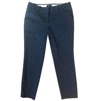 J.crew J. Crew Cafe Capri navy polka dot stretch pants Size XS