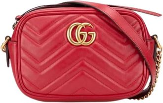 Gucci Pre-owned Vintage Crossbody Bag - Dames - Vintage Schoudertas - Rood - ONE Size - Leer - Vintage