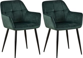 Clp Clp - Set De 2 Sillas De Sal&oacute;n Emia En Terciopelo Verde