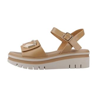Repo Sandalia Adorno - Dames - Sleehakken - Bruin - 39 EU - Leer - Schoenen