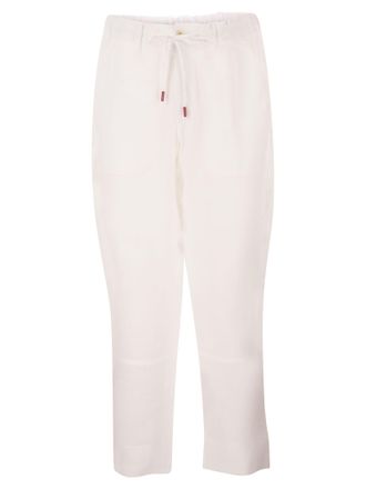 Kiton Tailored Linen Drawstring Trousers
