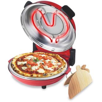 Cecotec Forno elettrico Pizza Grill Fun Pizza&Co Mamma Mia Vista, 1200 w, Timer 15min, Temperatura maxde 420&ordm;C in 3min, Finestra de display, piastra pietra