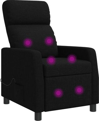 vidaXL Silla De Masajes Reclinable Negro Tela Vidaxl