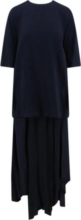 Semicouture Maxi jurk met ronde hals - Dames - Maxi kleedjes - Blauw - S - Kleedjes