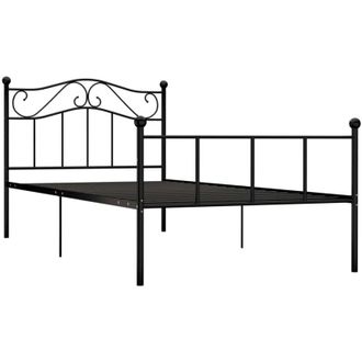 vidaXL 284523 Bed Frame without Mattress Black Metal 90x200 cm Vidaxl