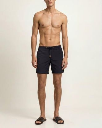 Orlebar Brown Bulldog Drawcord Seersucker Swim Shorts in Night Iris at Nordstrom, Size 38