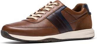 Clarks Mens Townview Style Sneaker, Tan leather, 10.5 UK
