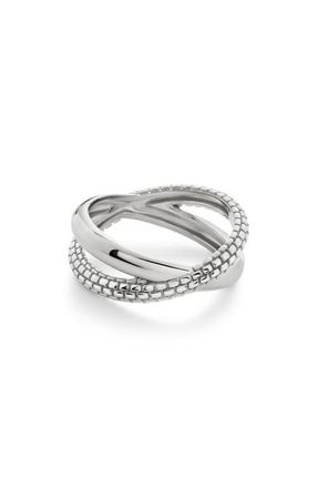 Monica Vinader Heirloom Crossover Ring in Sterling Silver at Nordstrom, Size 6.75