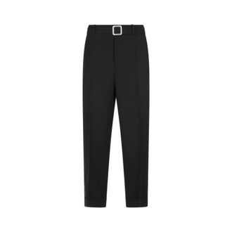 Jil Sander Slim-fit Trousers, male, Black, M, Black Wool Mens Fashion Clothing