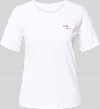 Christian Berg T-Shirt mit Statement-Stitching und Rundhalsausschnitt in Weiss, Gr&ouml;&szlig;e XXL