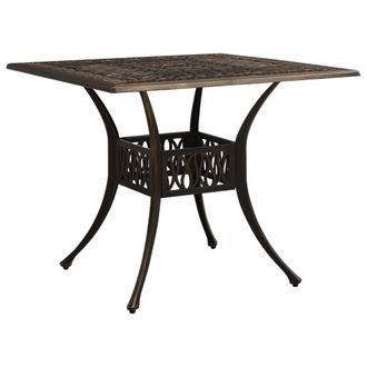 vidaXL Mesa De Jard&iacute;n Aluminio Fundido Color Bronce 90x90x73 Cm Vidaxl