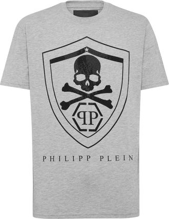 Philipp Plein Tops, Heren, Grijs, 2Xl, Katoen, T-shirt Ronde Hals