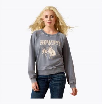 Ariat Vintage Raglan Sweatshirt In Ombre Blue Mineral Wash