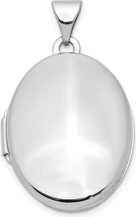 Diamond2Deal 14k White Gold Polished Oval Locket Pendant