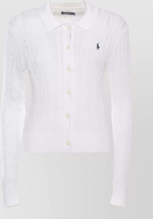 Ralph Lauren cable knit cardigan braided pattern ribs