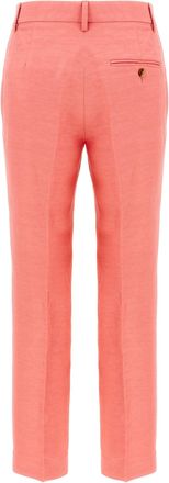 Alberto Biani Linen-Blend Chinos - Coral