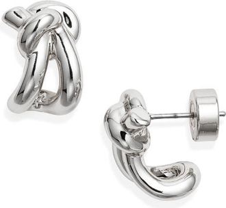 Nordstrom Demi Fine Knot Huggie Hoop Earrings in Sterling Silver Plated at Nordstrom