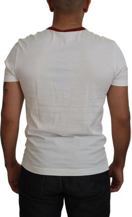 Dolce & Gabbana Mens Cotton White Logo Print Crewneck T-Shirt