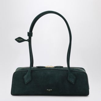 Alaia Le Teckel medium bag in green nubuck leather