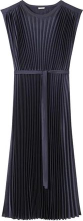 Joseph Volta Knit Weave Pliss&eacute; Dress - Dames - Maxi kleedjes - Blauw - L - Polyester - Kleedjes