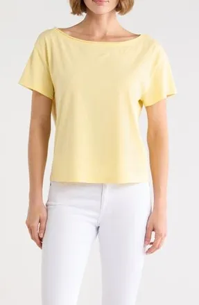 Abound Slashed Neck Relaxed Short Sleeve T-Shirt in Yellow Begonia at Nordstrom Rack, Size X-Large