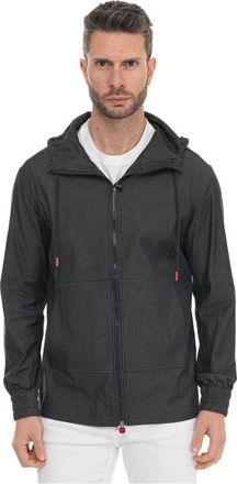 Kiton Sweatshirt met capuchon - Heren - Vesten met rits - Zwart - 2XL - Katoen - Hoodies & sweatvesten