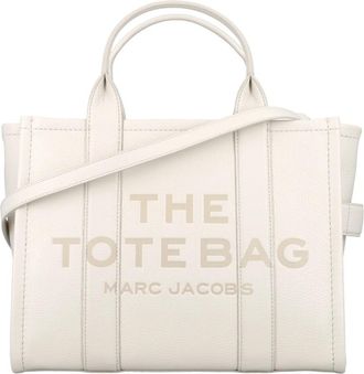 Marc Jacobs The Leather Medium Tote Tas - Dames - Shoppers - Beige - ONE Size - Leer - Tassen