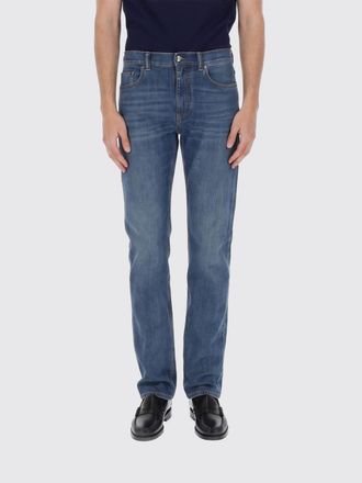 Versace Jeans slim fit in denim di cotone a cinque tasche con logo