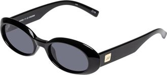 Le Specs Womens Work It! Oval Sunglasses In Black/smoke