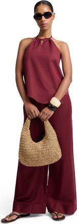Onia Handkerchief Open Halter Top in Dark Cherry at Nordstrom, Size X-Large