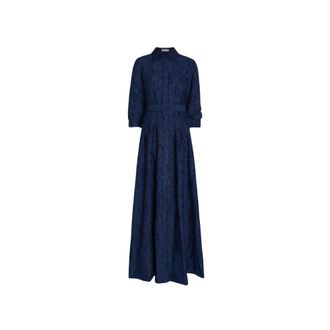 SIMKHAI Courtney Gown met ceintuur - Dames - Jurken - Blauw - Maat: M Katoen