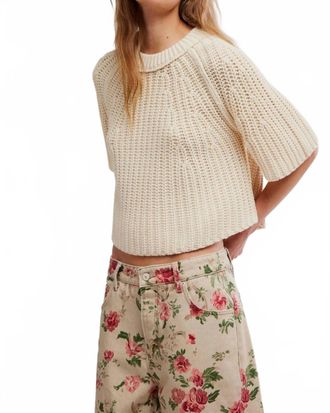 Free People Amy Sweater Tee In Ivory