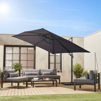 Sweeek 3x3m Square Cantilever Parasol With Cover Included in Grey