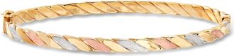 Ross-Simons Italian 18kt Tri-Colored Gold Twisted Bangle Bracelet